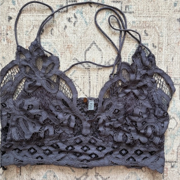 Lace Bralette in Dark Gray - Picture 1 of 3
